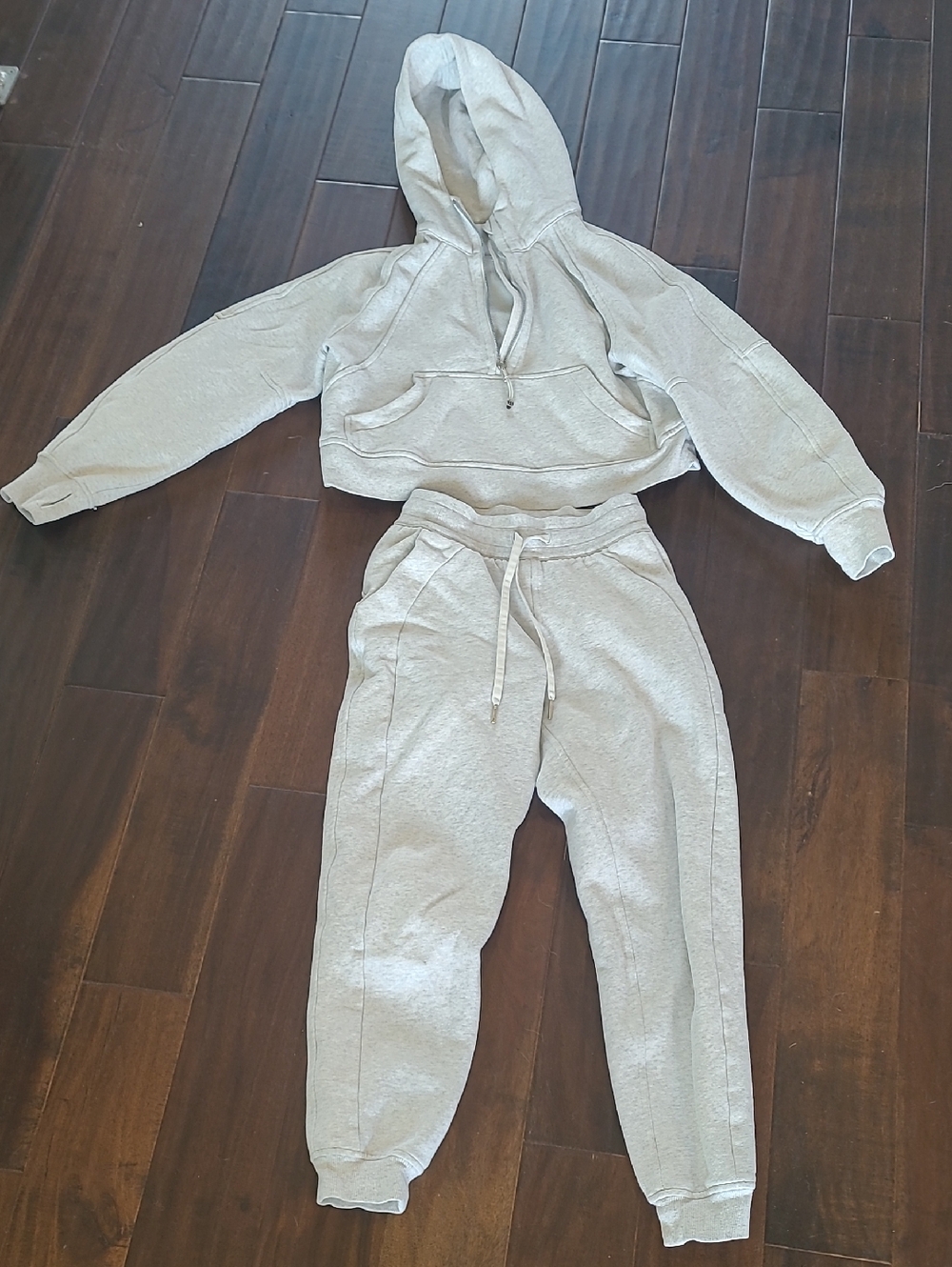 Lululemon Light Gray Hoodie and Jogger Sweat Set